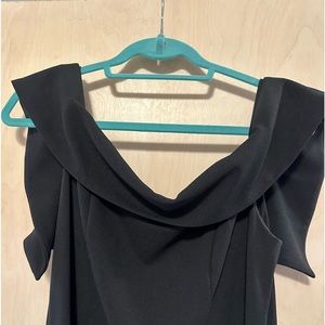 Marina Bateau Neck Slit Gown